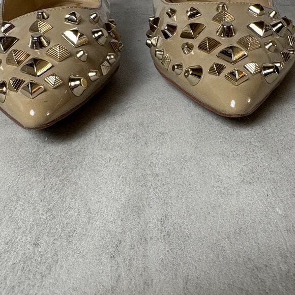 Sam Edelman Savana Flats Nude Patent Gold Studded Women's 9M - Picture 6 of 13
